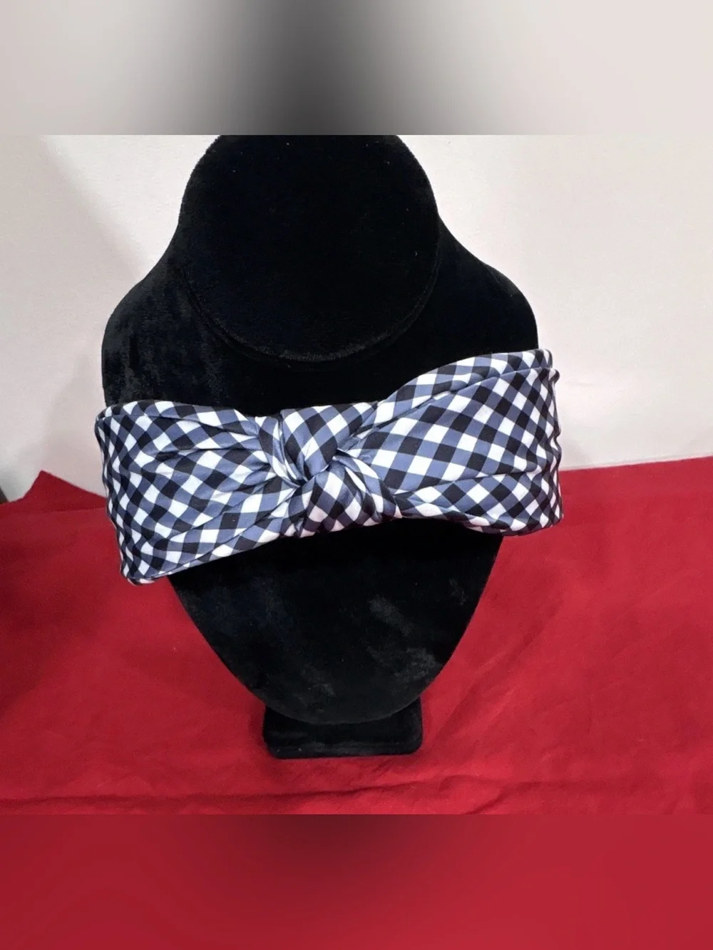 Black & White Gingham Knot Headband - Women Accessories